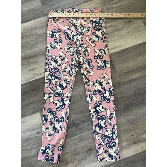Minnie Mouse Pink Disney Leggings OS Adult Jeggings Lularoe One Size - Picture 1 of 6